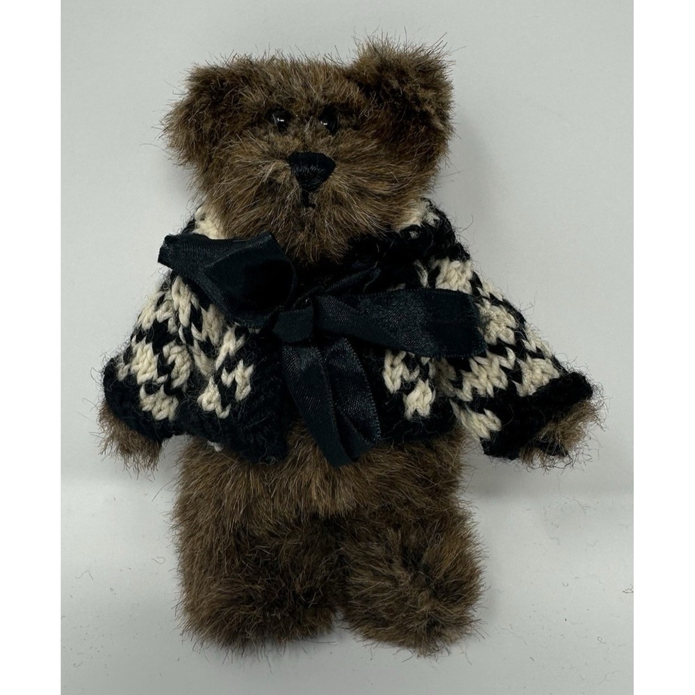 Boyds Bears ARCHIBALD MCBEARLIE 6" Jointed Brown Bear B&W Cardigan Sweater 90-98